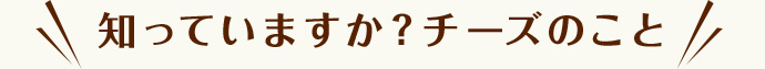 知っていますか？チーズのこと